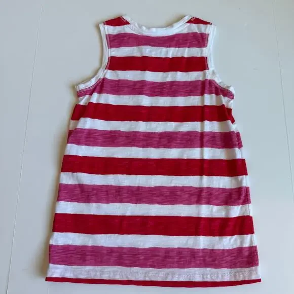 Primary Kids Pink Red Striped Cotton Tank Top Girls 8-9 - Picture 8 of 8